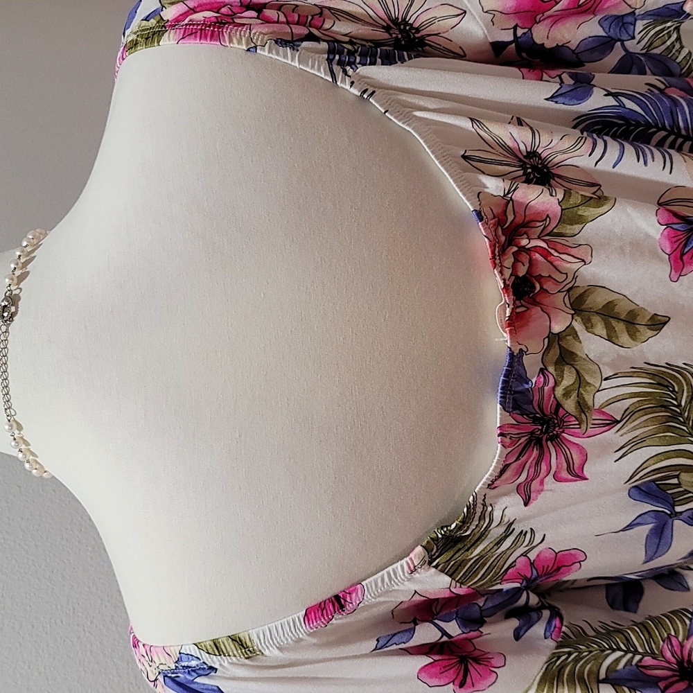e. Luna OFF SHOULDER FLORAL PRINT SHORT BELL SLEEVE PEASANT TOP BLOUSE SHIRT 3X - Picture 6 of 10
